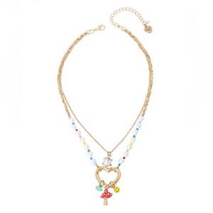 NWT Betsey Johnson Heart Charm Layered Necklace